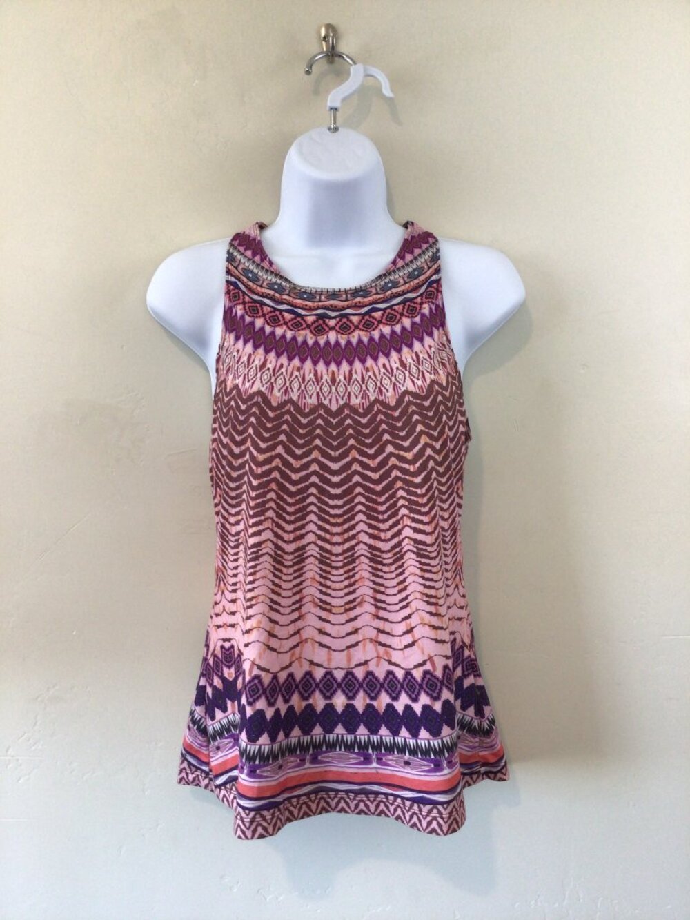 Prana Pink & Purple Boho Print Racer back Tank Top